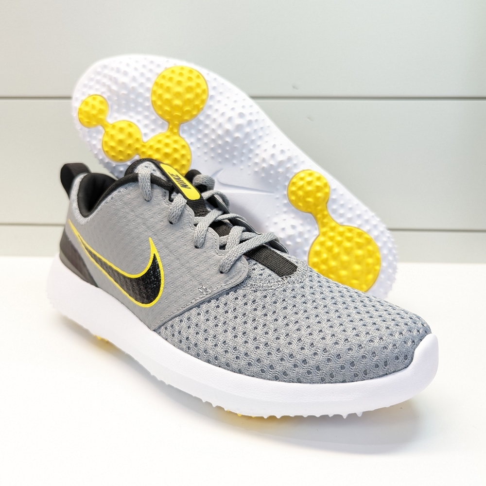 6Y Nike Roshe Golf G Junior Lace Up Grey Yellow Spikeless shoes sie Youth's 6